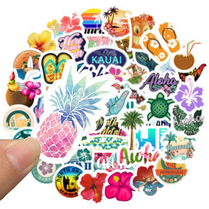 Hawaii Tropical Beach Summer Stickers