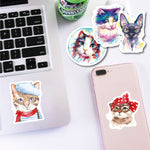 Watercolor Cat Stickers